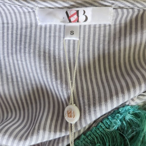 America and Beyond Boho Fringe Embroidered Mini Dress with Tassel Ties NEW w/TAG - Picture 12 of 12